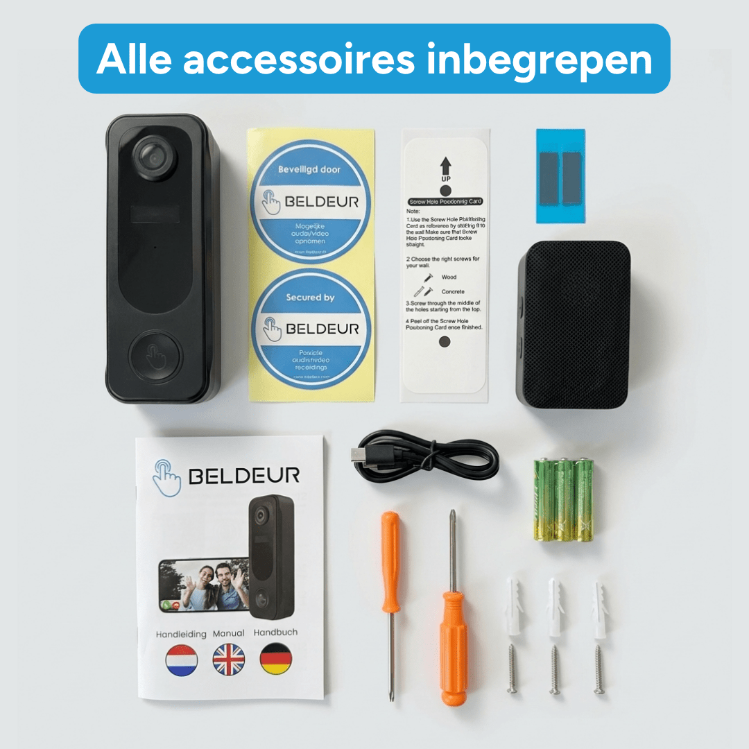 Bundel: Draadloze Deurbel + Bedrade Camera - Beldeur