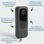 Bundel: Draadloze Deurbel + Bedrade Camera - Beldeur