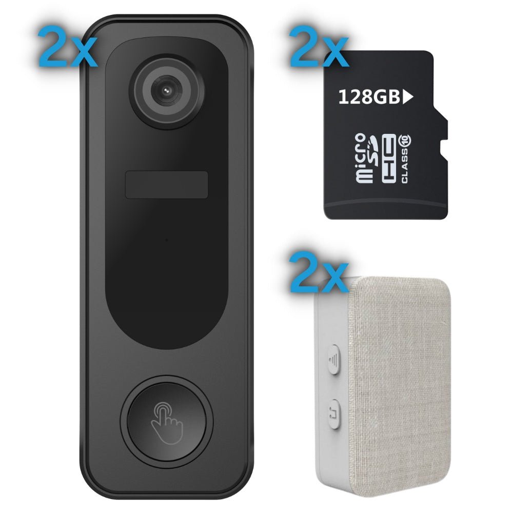 Draadloze Video Deurbel Dubbeldeurpakket - Beldeur