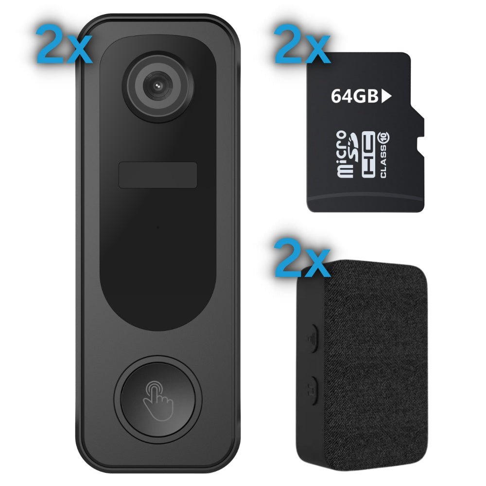 Draadloze Video Deurbel Dubbeldeurpakket - Beldeur