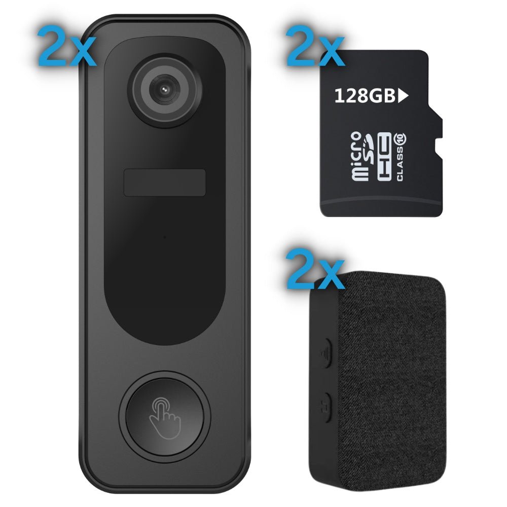 Draadloze Video Deurbel Dubbeldeurpakket - Beldeur