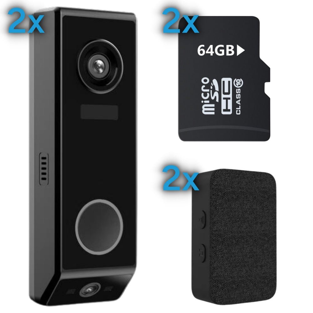 DualCam Video Deurbel Dubbeldeurpakket - Beldeur