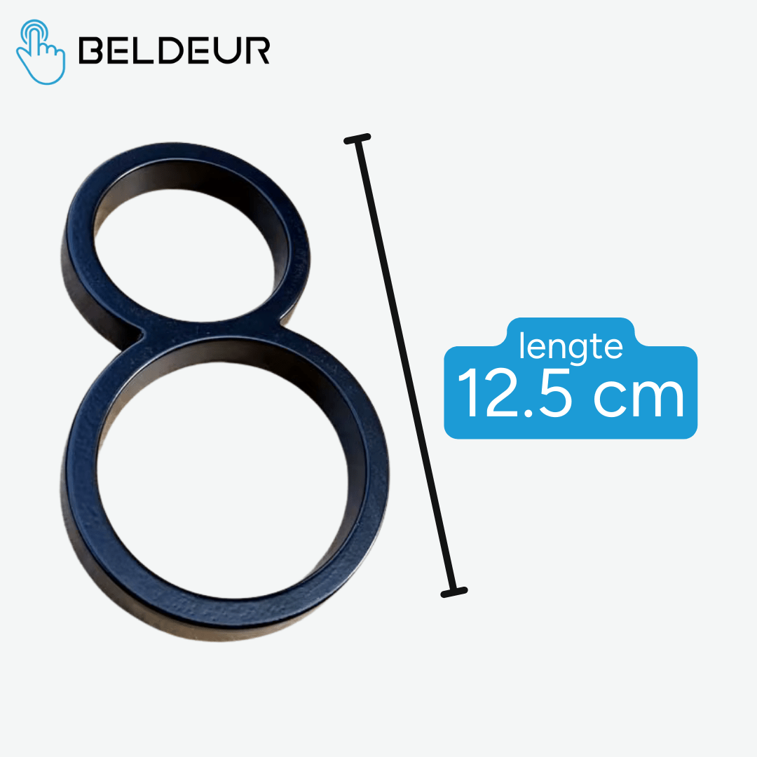 Huisnummer Zwart - Beldeur